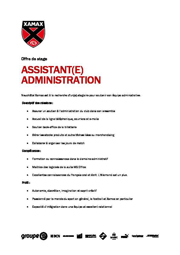 [PDF] ASSISTANT(E) ADMINISTRATION