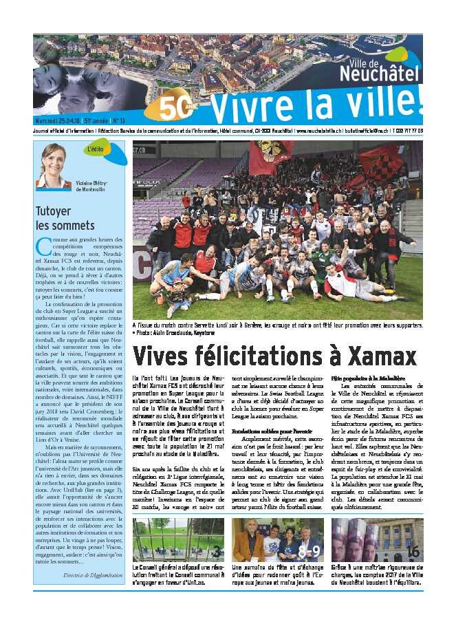 [PDF] Vives félicitations à Xamax - Ville de Neuchâtel