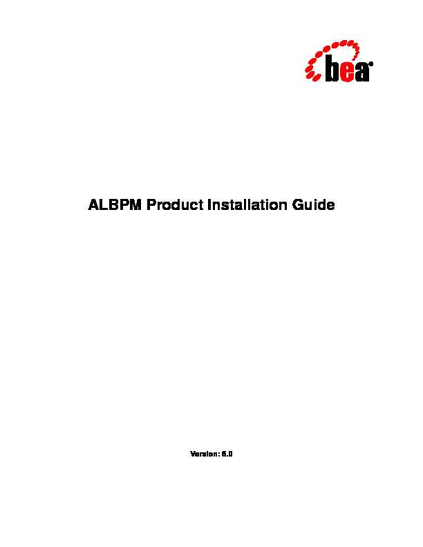 ALBPM Product Installation Guide