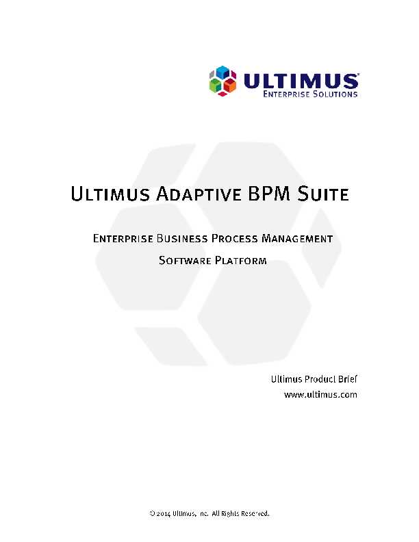 The Ultimus Adaptive BPM Suite is a complete enterprise software