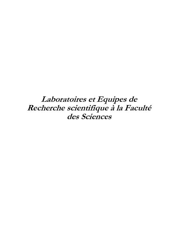 [PDF] Laboratoires et Equipes de Recherche scientifique à la Faculté des