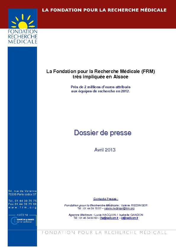 [PDF] Dossier de presse - FRM