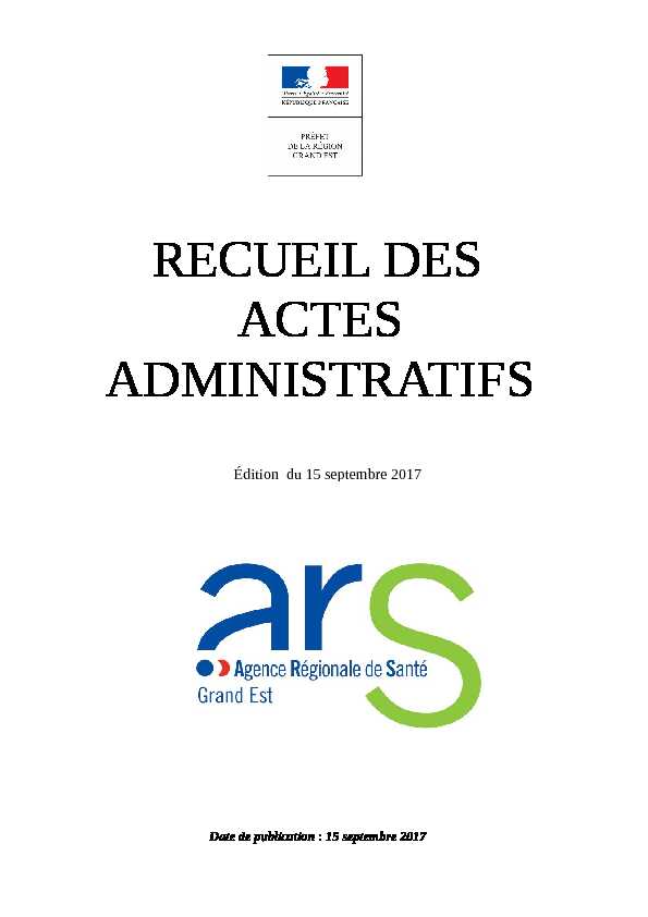 [PDF] RECUEIL DES ACTES ADMINISTRATIFS - Prefectures-regionsgouvfr