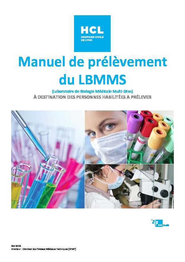 [PDF] Manuel de prélèvement du LBMMS - Hospices Civils de Lyon