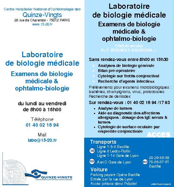 [PDF] Laboratoire de biologie médicale - Hôpital - 15-20