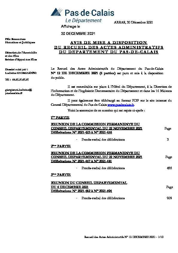 [PDF] Délibérations du Conseil DépartementalXLSx - PasdeCalaisfr