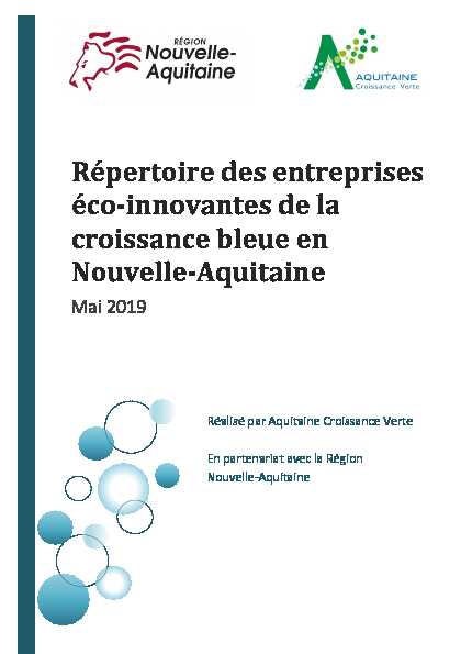 [PDF] Répertoire des entreprises éco-innovantes de la croissance bleue