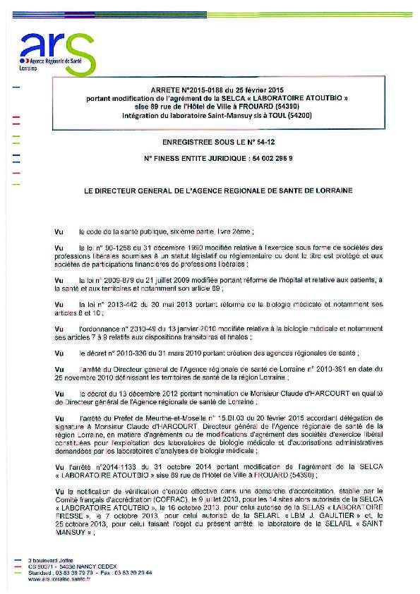 [PDF] ars - Agence Régionale de Santé - Lorraine - Préfecture des Vosges