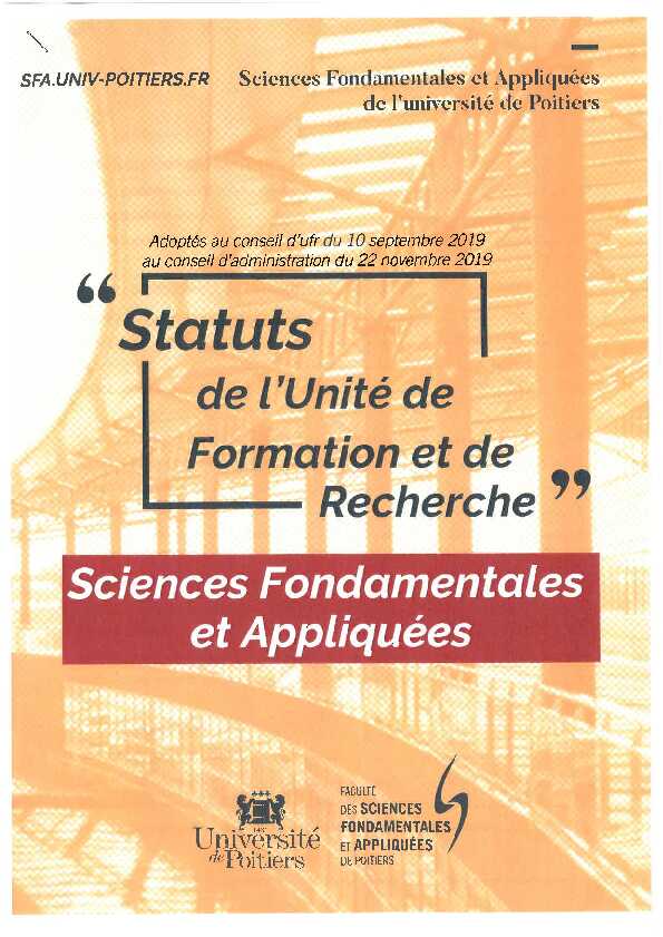 [PDF] UFR Sciences fondamentales et appliquées - Université de Poitiers