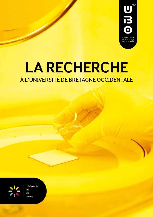 [PDF] LA RECHERCHE - Technopôle Brest-Iroise