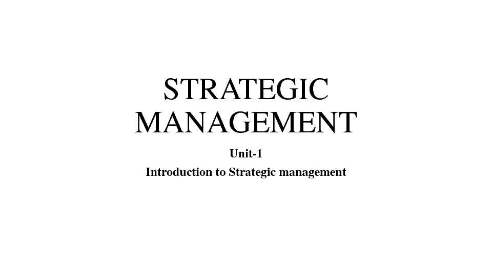 [PDF] STRATEGIC MANAGEMENT