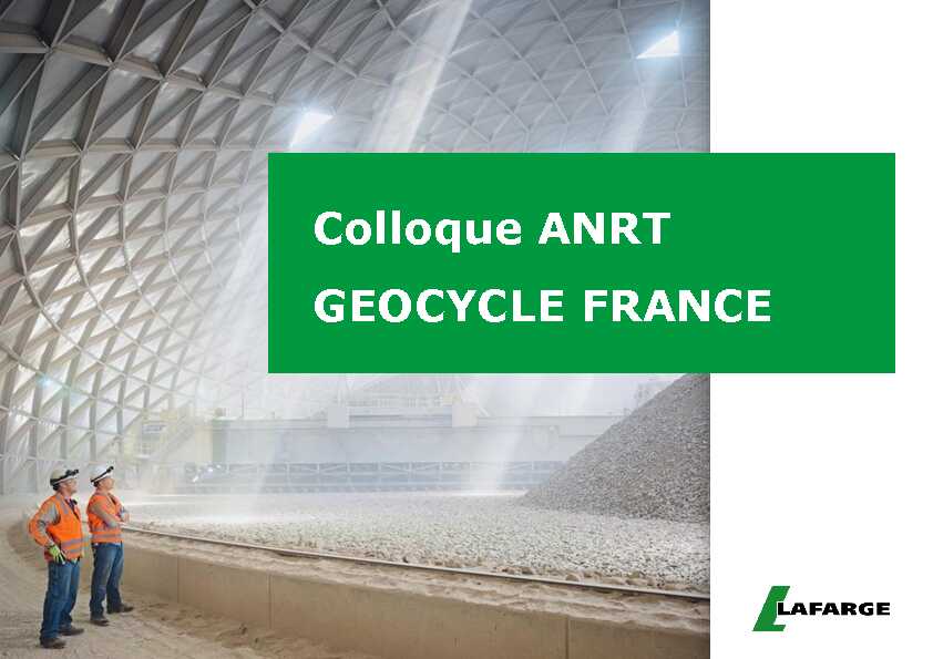 [PDF] Colloque ANRT GEOCYCLE FRANCE