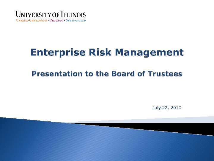 [PDF] Enterprise Risk Management Presentation to the Board of Trustees