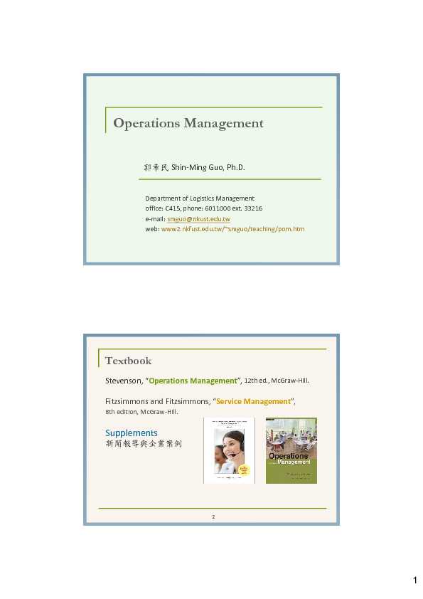 [PDF] Operations Management