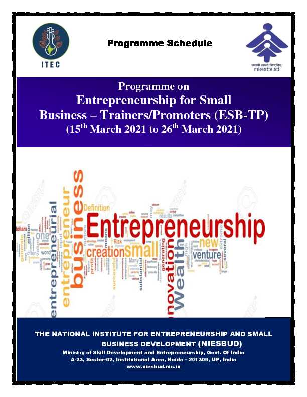 [PDF] Entrepreneurship for Small Business – Trainers/Promoters (ESB-TP)