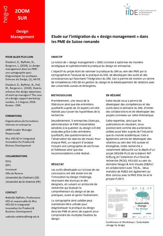 [PDF] design management » dans les PME de Suisse romande