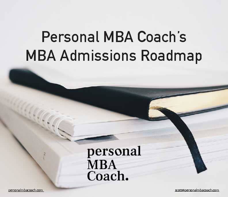 [PDF] Personal MBA Coachs MBA Admissions Roadmap