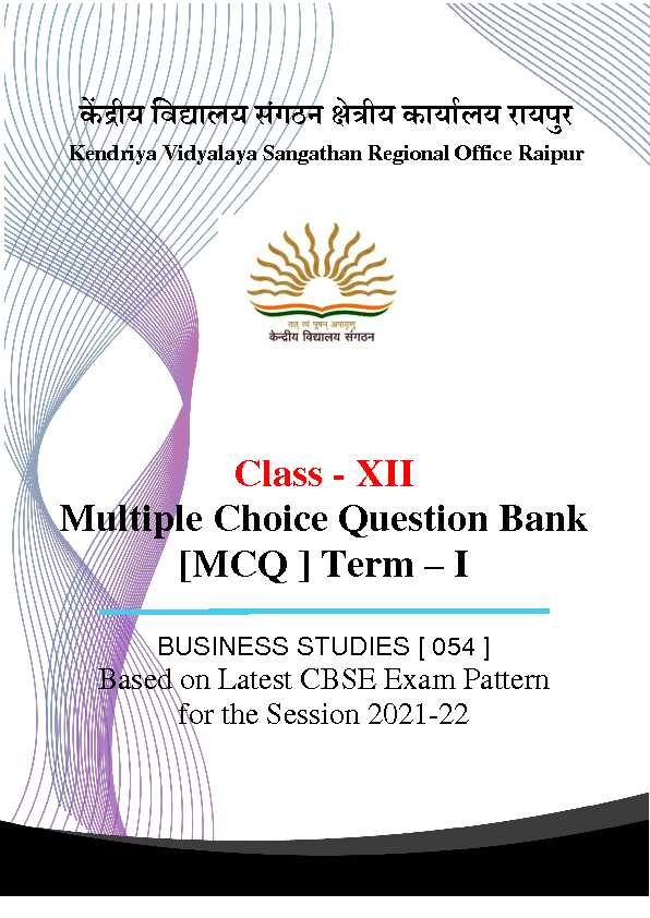 [PDF] XII Multiple Choice Question Bank [MCQ ] Term - KVS RO Raipur