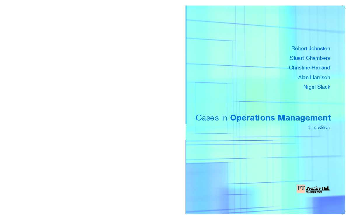 [PDF] Cases in Operations Management