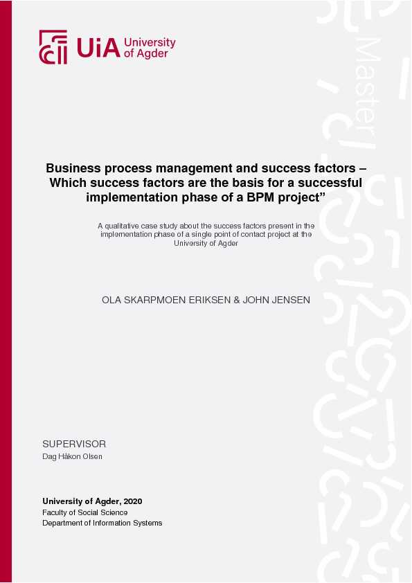 [PDF] Business process management and success factors