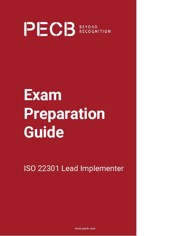 [PDF] ISO 22301 Lead Implementer Exam Preparation Guide - PECB
