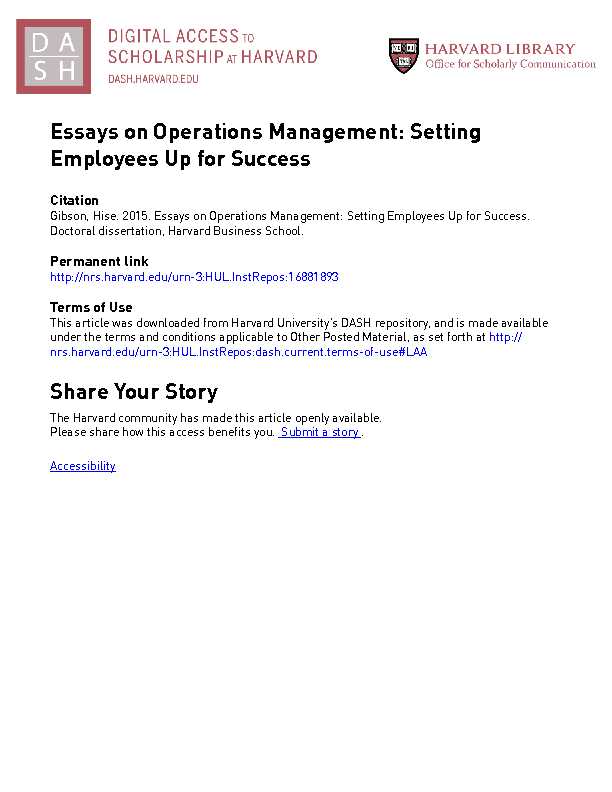[PDF] Essays on Operations Management: Setting Employees Up for