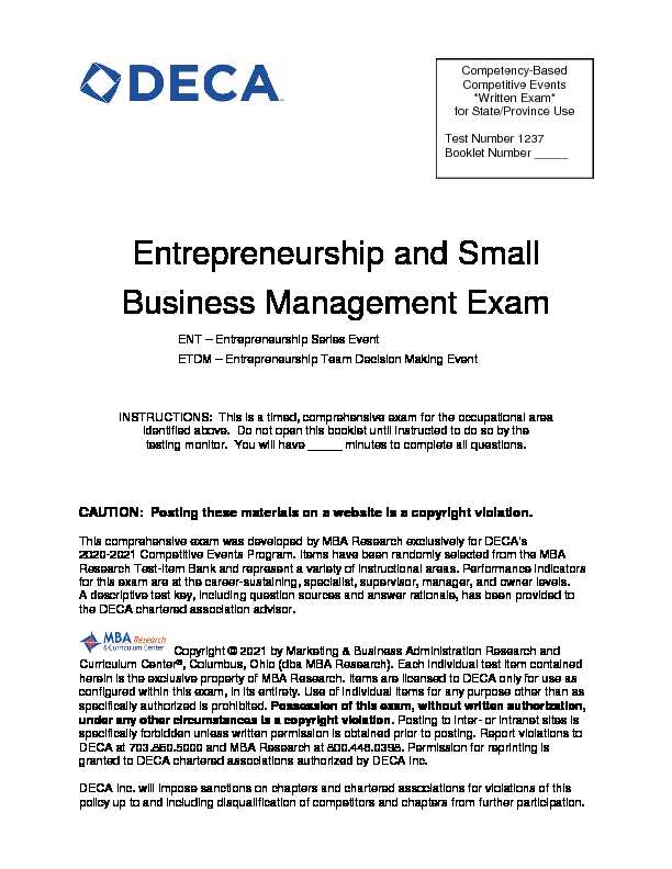 [PDF] Entrepreneurship and Small Business Management Exam