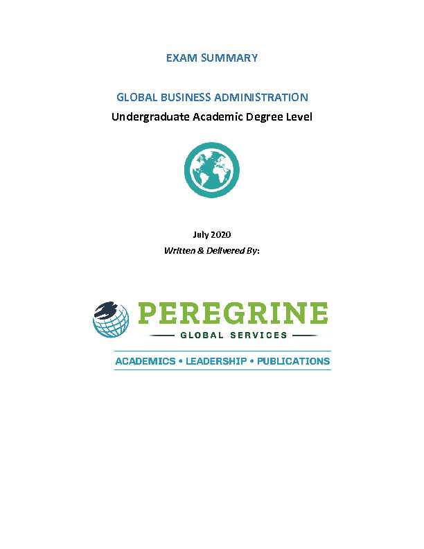 [PDF] exam summary global business administration
