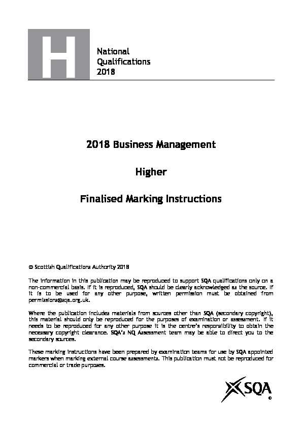 [PDF] 2018 Business Management Higher Finalised Marking Instructions