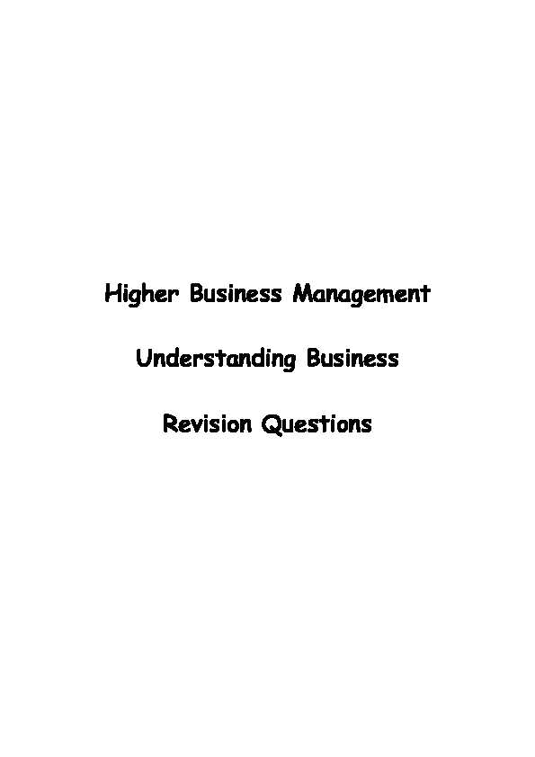 [PDF] Higher Business Management Understanding Business Revision
