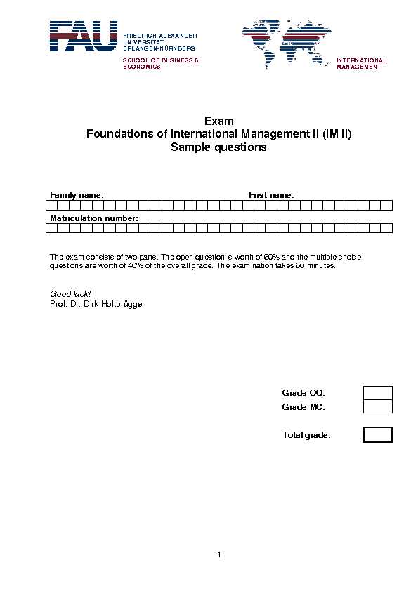[PDF] Exam Foundations of International Management II (IM II) Sample