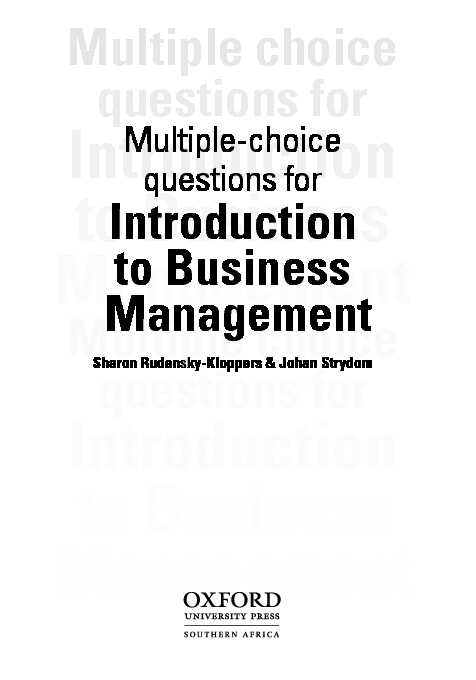 [PDF] Introduction to Business Management - Multiple-choice questions for