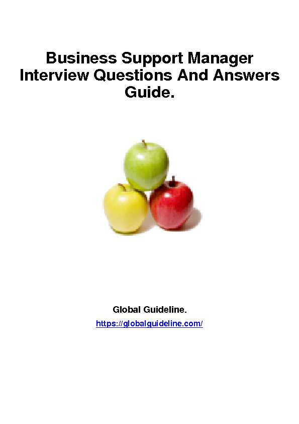 [PDF] Business Support Manager Interview Questions And Answers Guide
