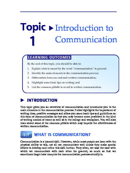 [PDF] Introduction to Communication - BBAU