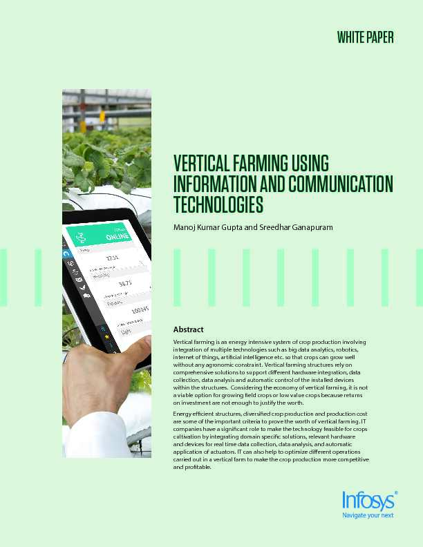 [PDF] Vertical Farming Using Information and Communication Technologies