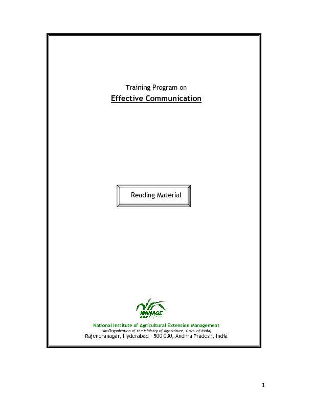 [PDF] Effective Communication - MANAGE