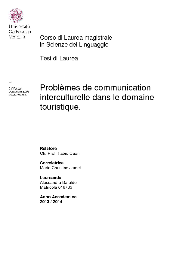 Problèmes de communication interculturelle dans le domaine