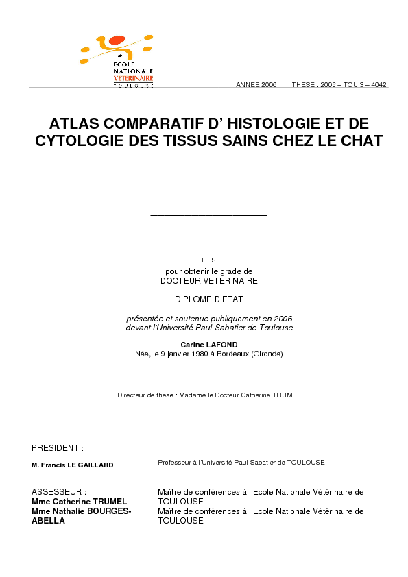 atlas comparatif d' histologie et de cytologie des tissus sains