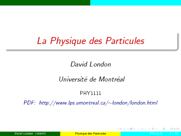 La Physique des Particules