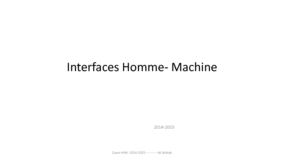 Interfaces Homme