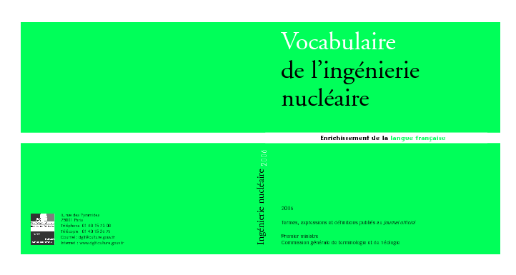 Vocabulaire de l'ingénierie nucléaire