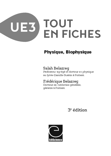 UE3 Tout en fiches: Physique Biophysique
