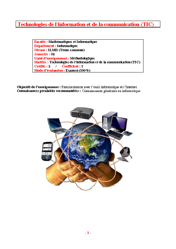 Technologies de l'information et de la communication (TIC)