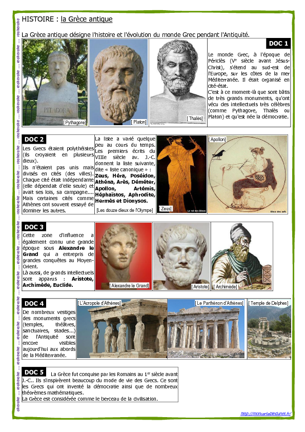 HISTOIRE : la Grèce antique
