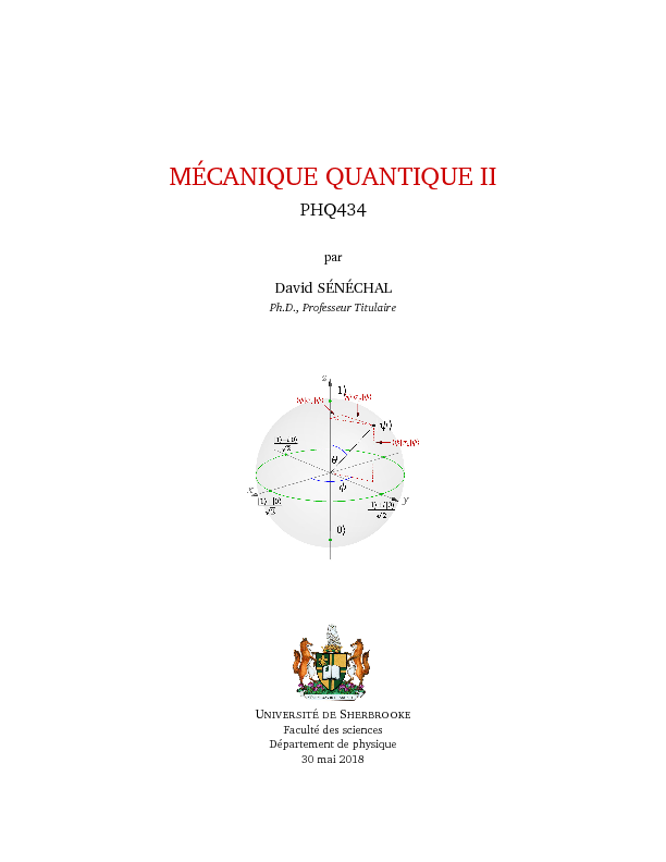 PHQ434 : Mécanique quantique II