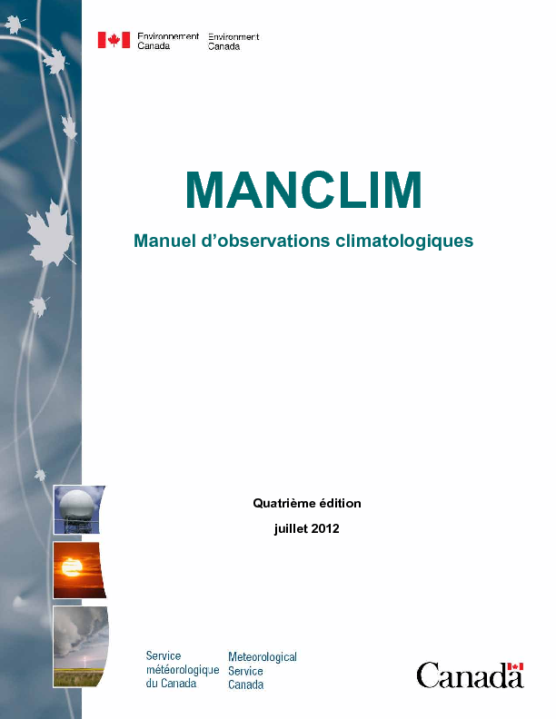 MANCLIM Manuel dobservations climatologiques