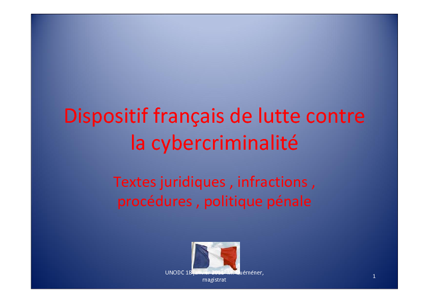 Dispositif français de lutte contre la cybercriminalité