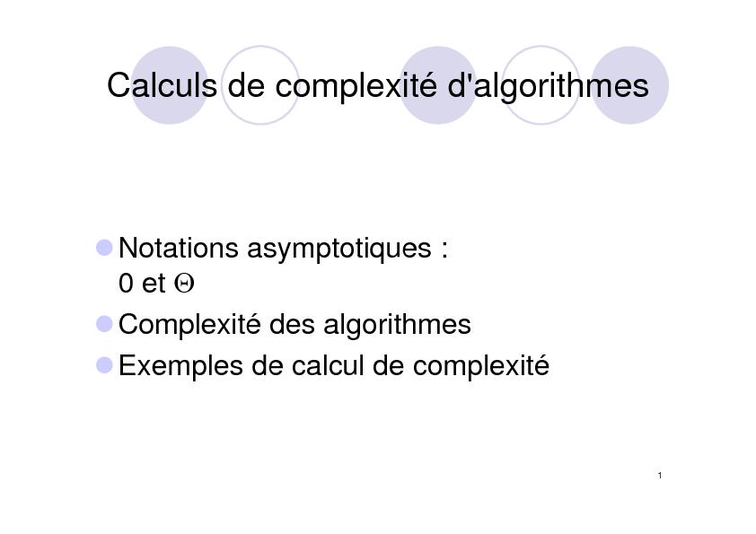 Calculs de complexité dalgorithmes