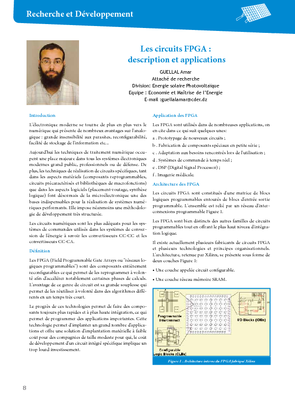 Les circuits FPGA : description et applications