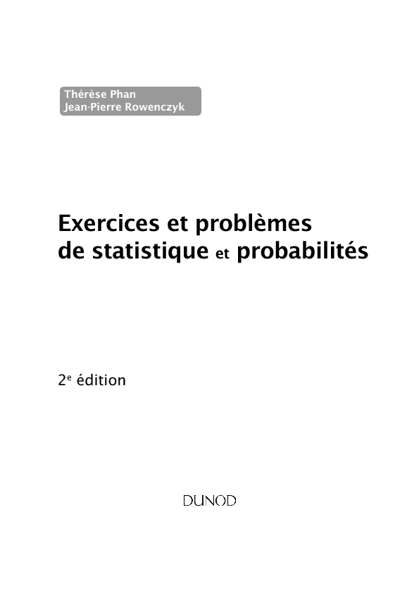 Exercices et problèmes de statistique et probabilités